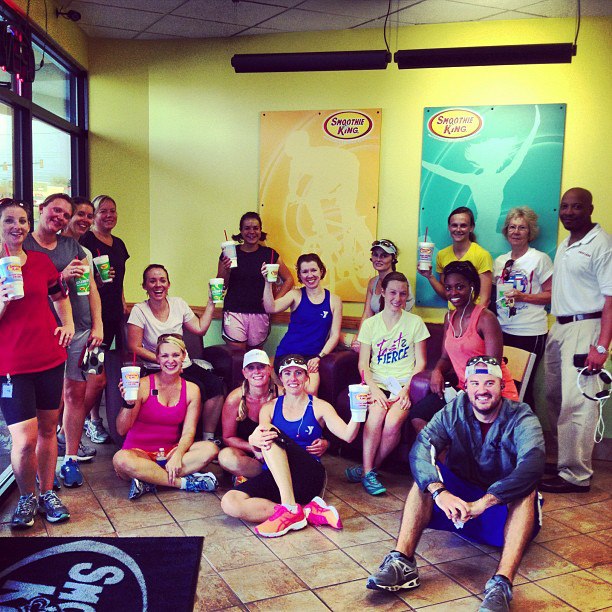 The YMCA Running Club after one of the sweaty summer runs. 